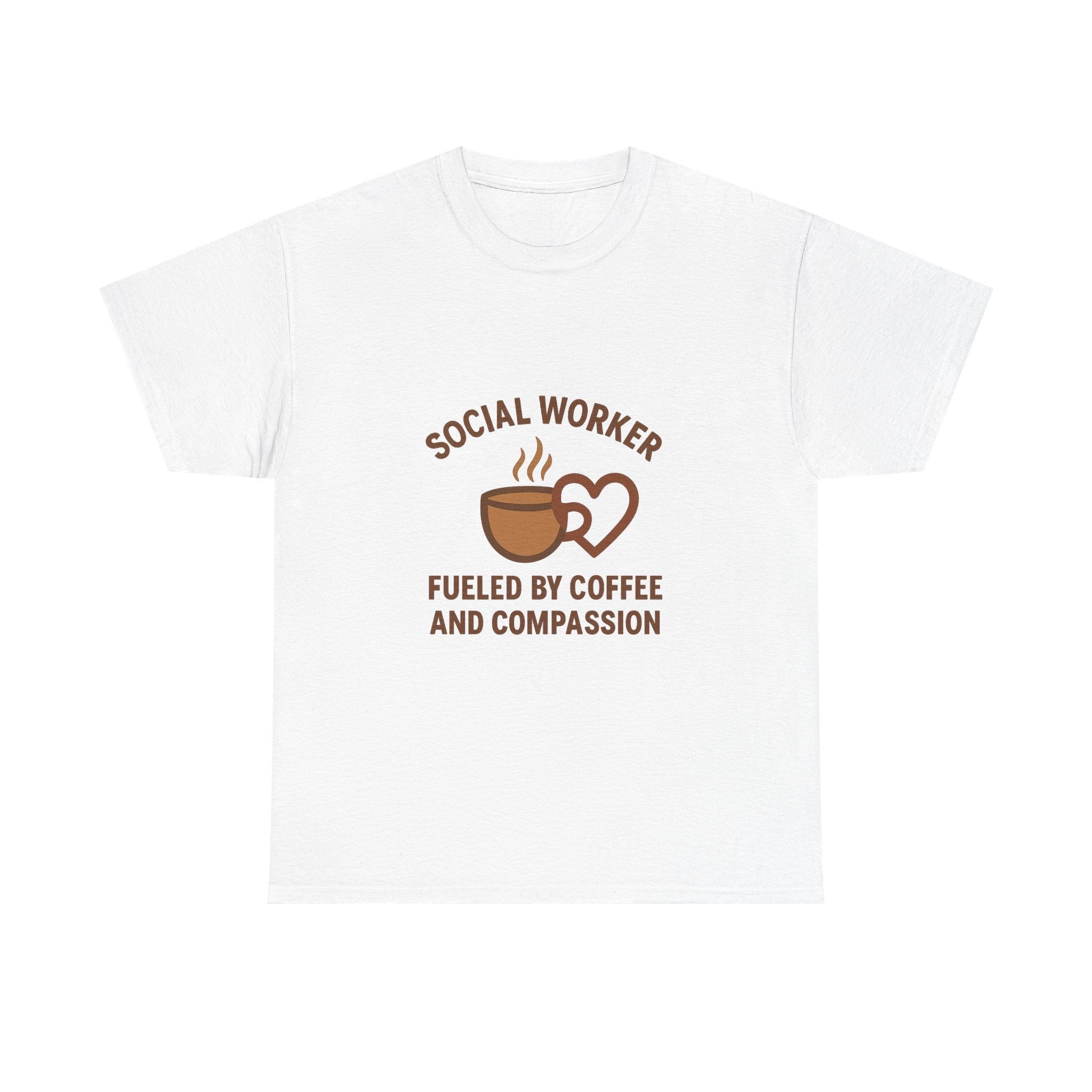 Social Worker Fueled By Coffee And Compassion T-Shirt | Coffee Lover Gift | Graphic Tee