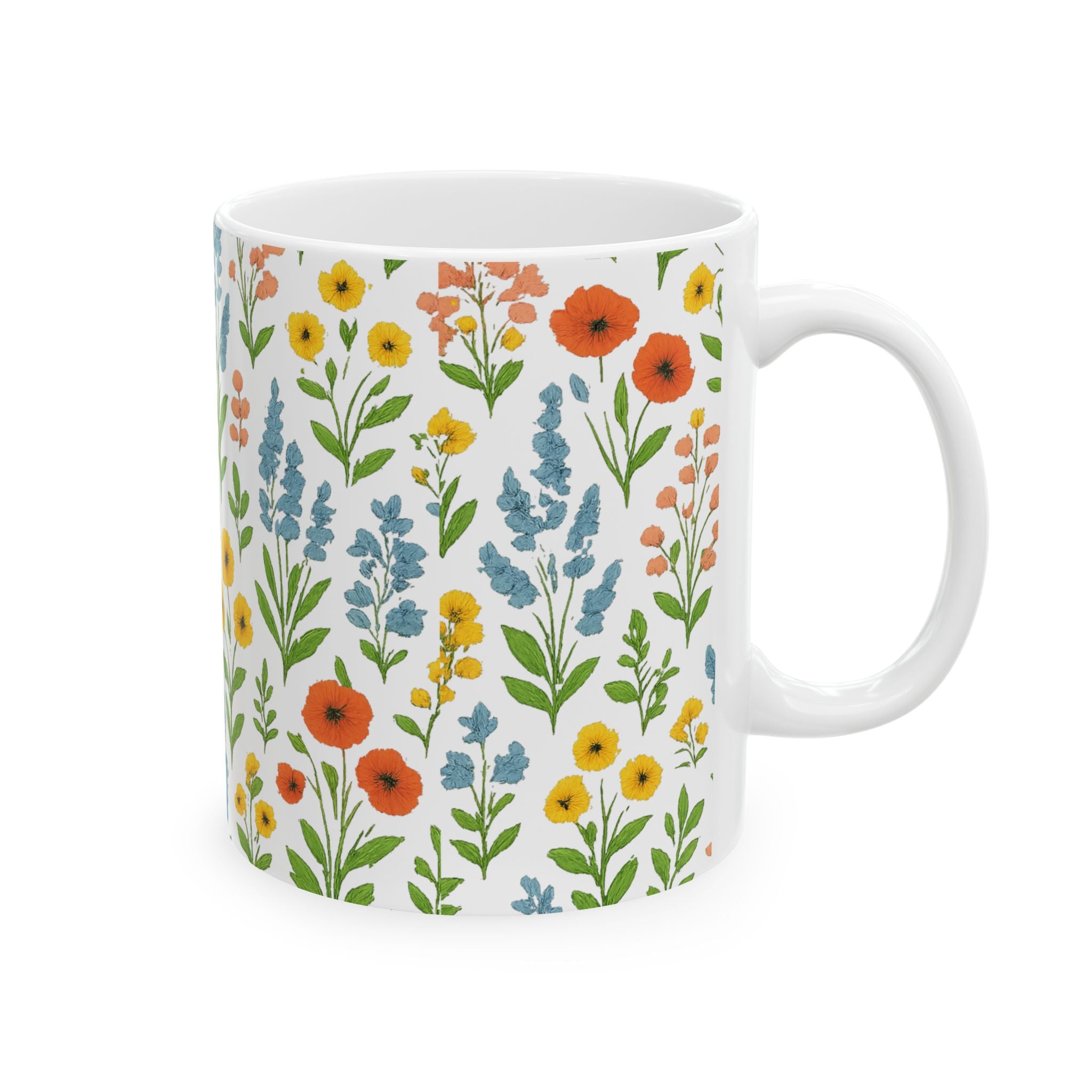 Wildflower Meadow Full Wrap Coffee Mug | Flowers Lover Gift | Ceramic Mug