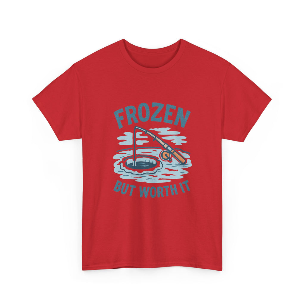 Ice Fisherman Frozen But Worth It T-Shirt | Unique Gift | Graphic Tee