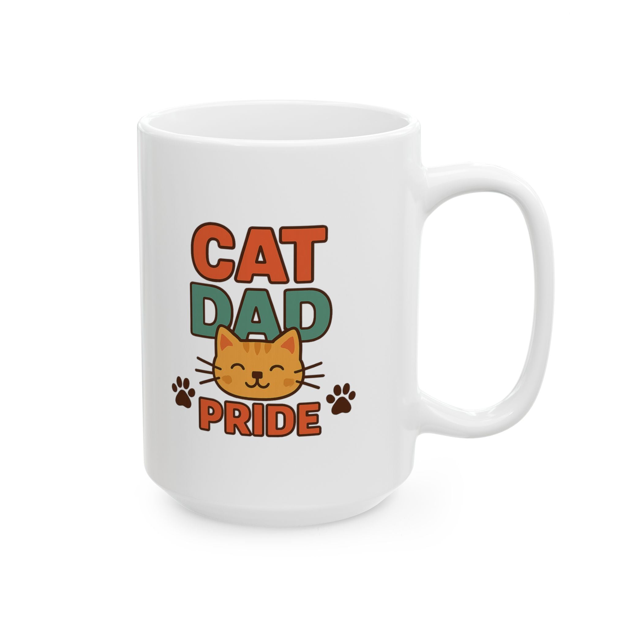 Cat Dad Fueled By Coffee Coffee Mug | Funny Cat Gift | Ceramic Mug