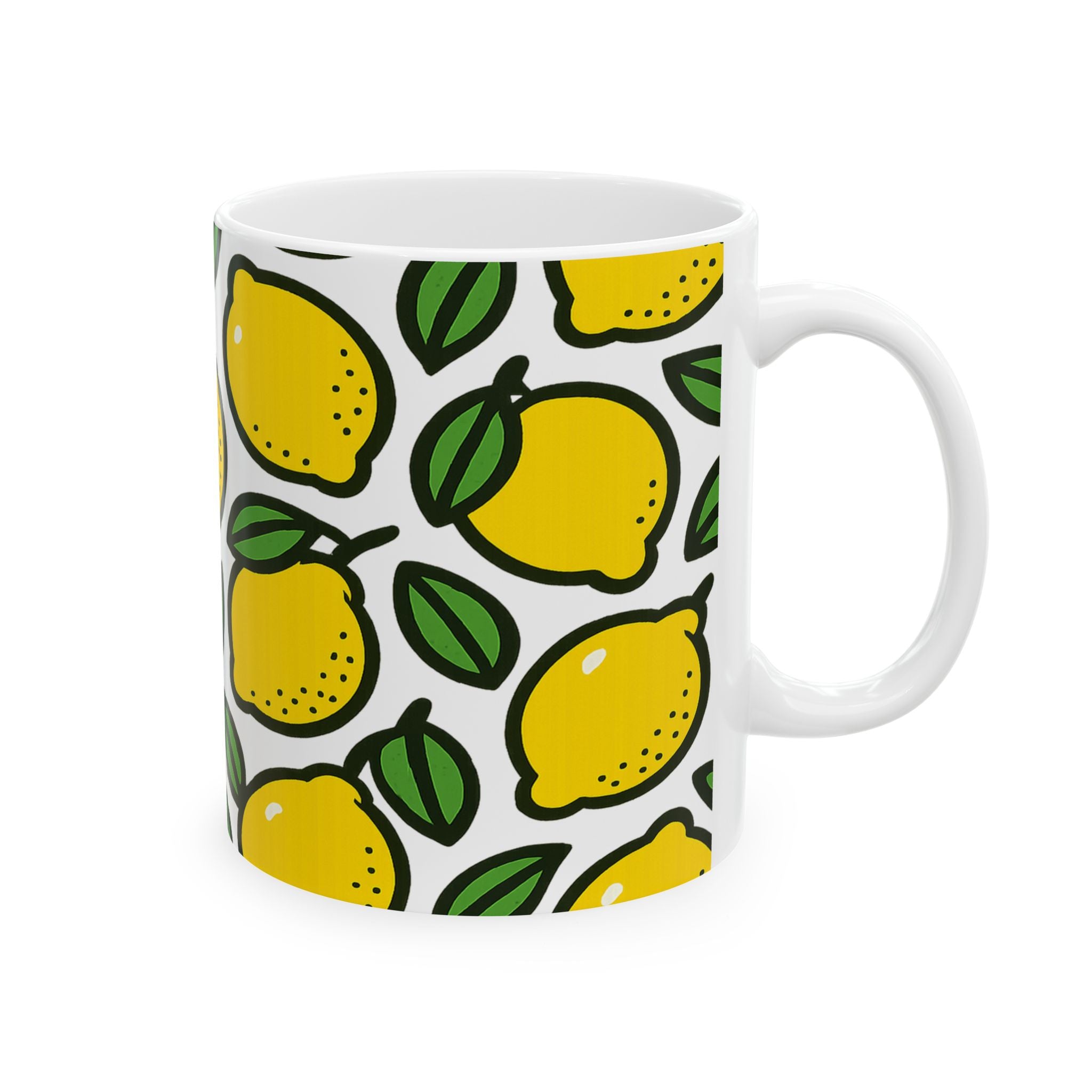 Bold Lemons Full Wrap Coffee Mug | Fruit Gift | Ceramic Mug