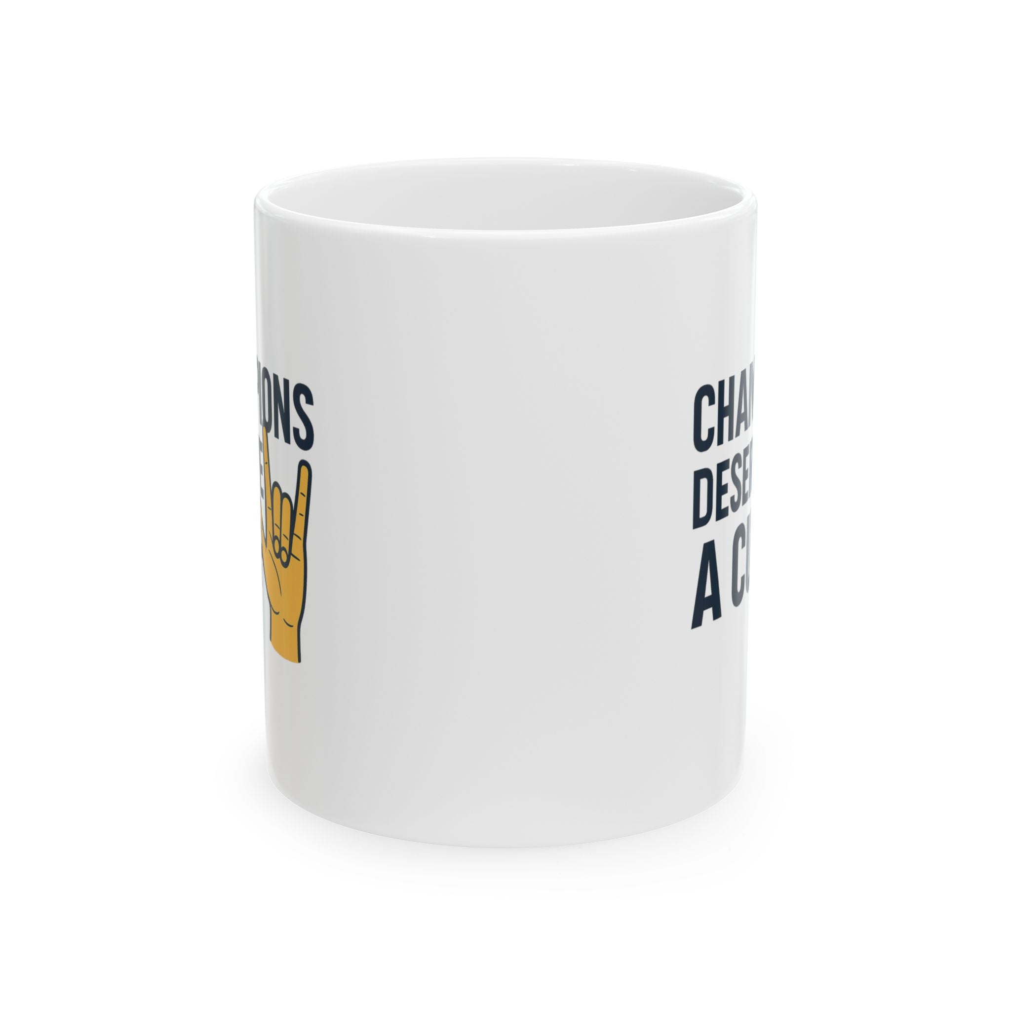 Deaf Educator Champions Deserve Two Hands And A Cup Coffee Mug | Cat Lover Gift | Ceramic Mug