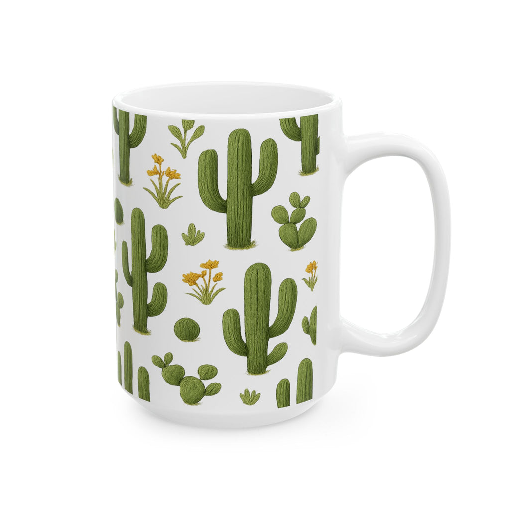 Botanical Saguaro Cactus Desert Pattern Coffee Mug | Cactus Lover Gift | Ceramic Mug