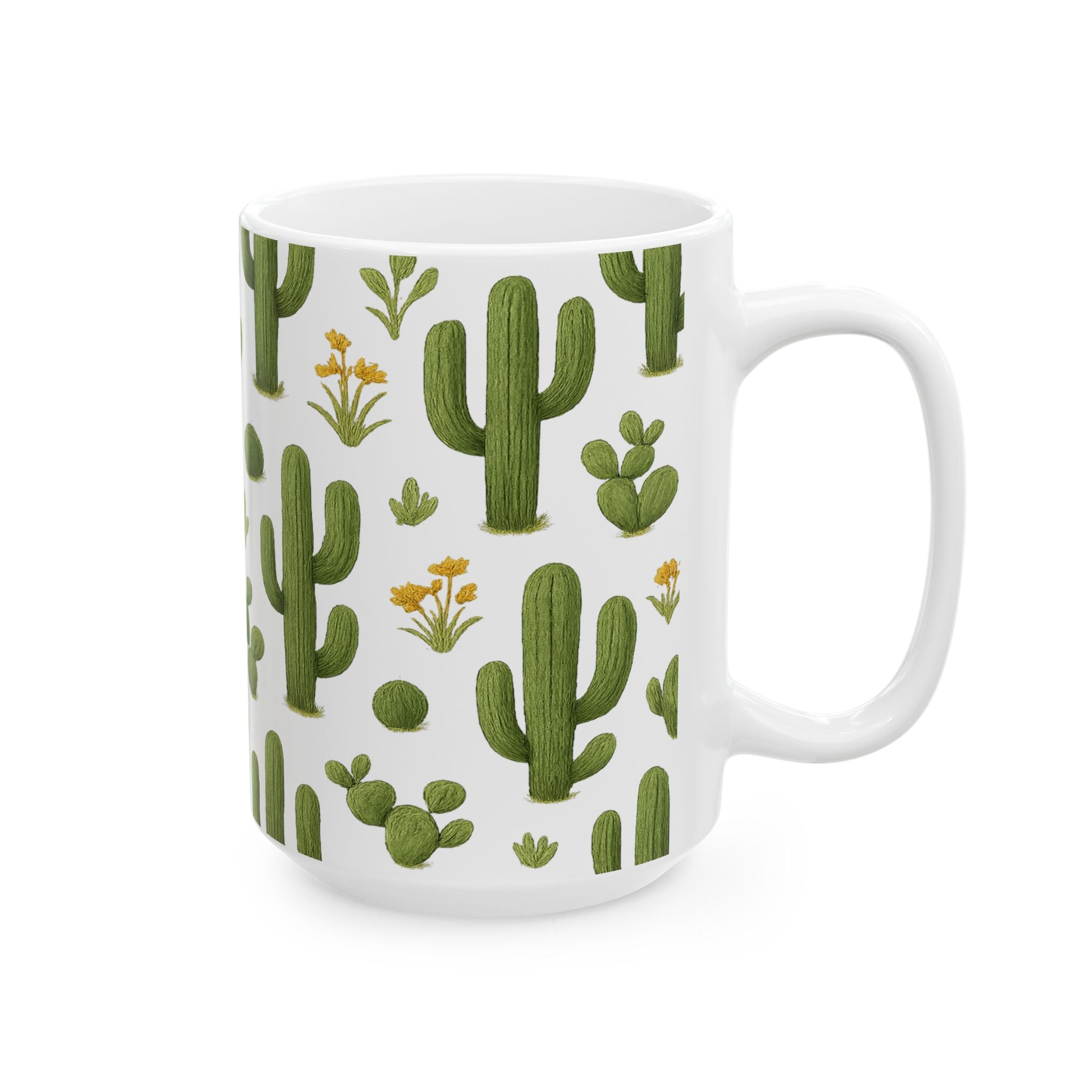 Botanical Saguaro Cactus Desert Pattern Coffee Mug | Cactus Lover Gift | Ceramic Mug