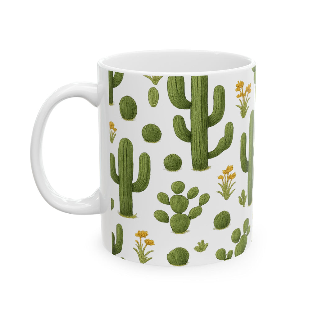 Botanical Saguaro Cactus Desert Pattern Coffee Mug | Cactus Lover Gift | Ceramic Mug