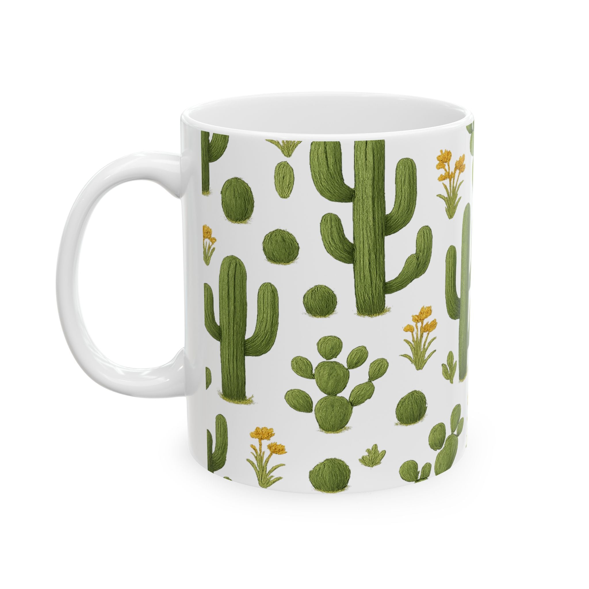 Botanical Saguaro Cactus Desert Pattern Coffee Mug | Cactus Lover Gift | Ceramic Mug