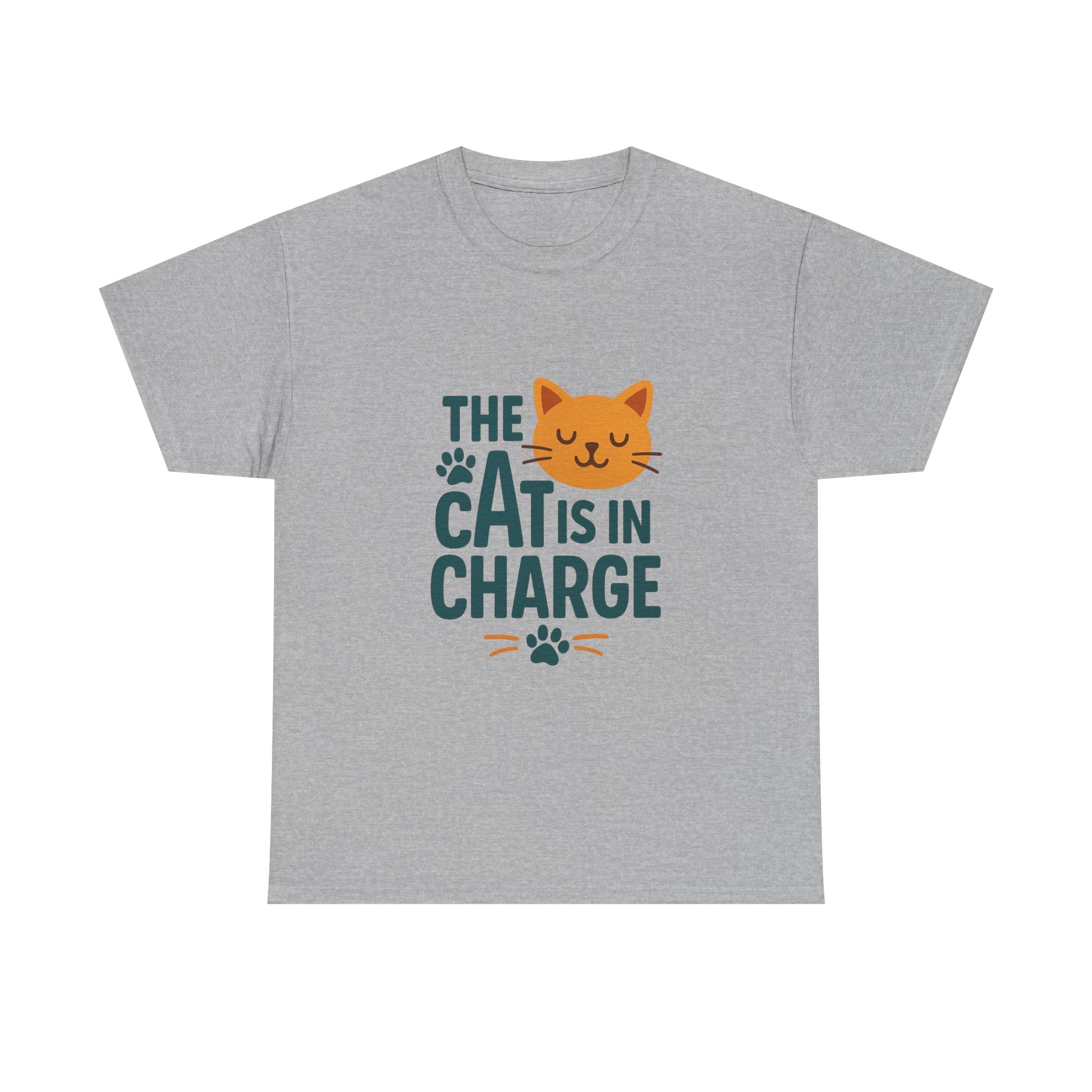The Cat Is In Charge Here T-Shirt | Funny Cat Lover | Graphic Tee
