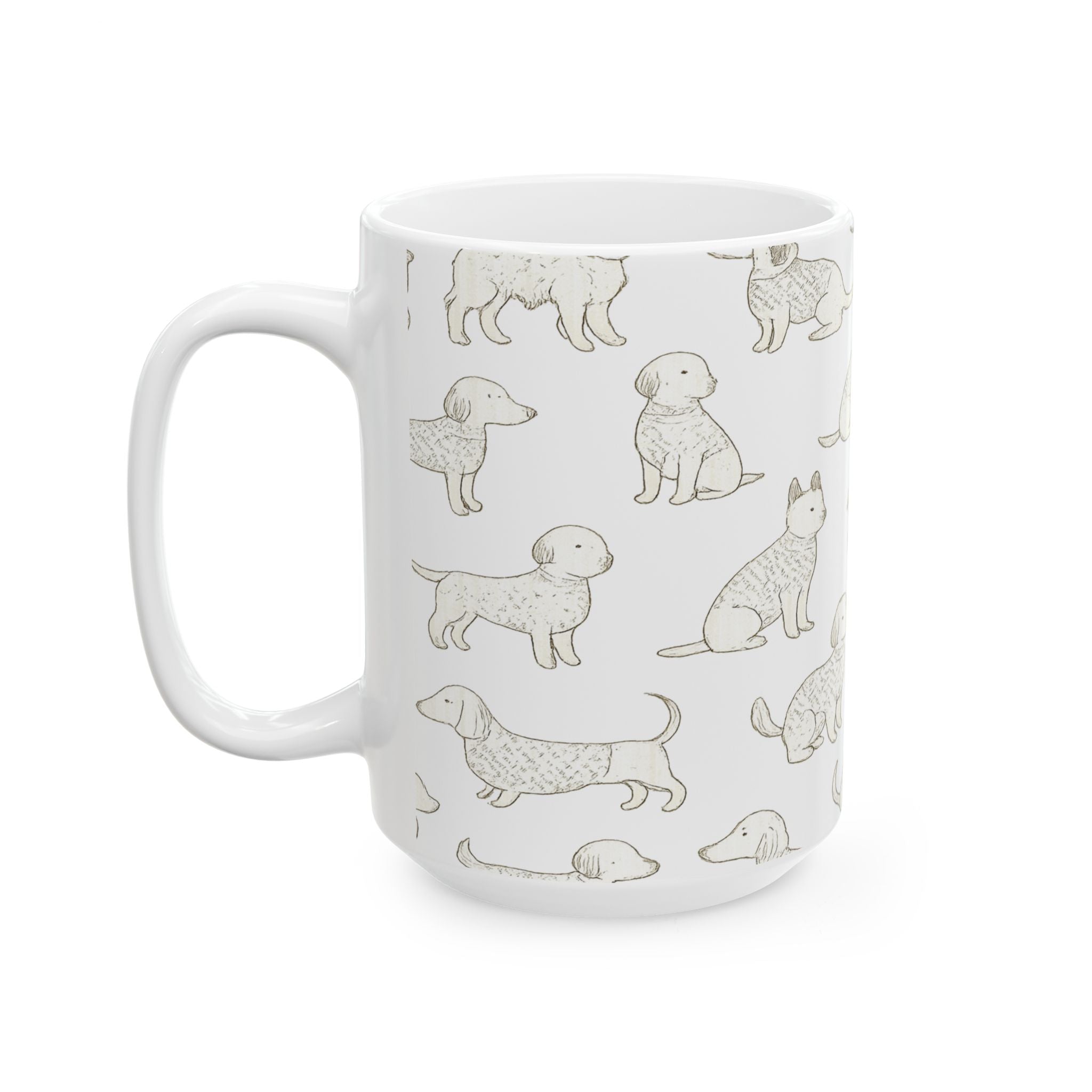 Delicate Dogs In Sweaters Full Wrap Coffee Mug | Dogs Gift | Ceramic Mug