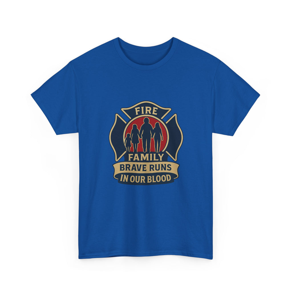 Firefighter Family Brave Runs In Our Blood T-Shirt | Unique Gift | Graphic Tee