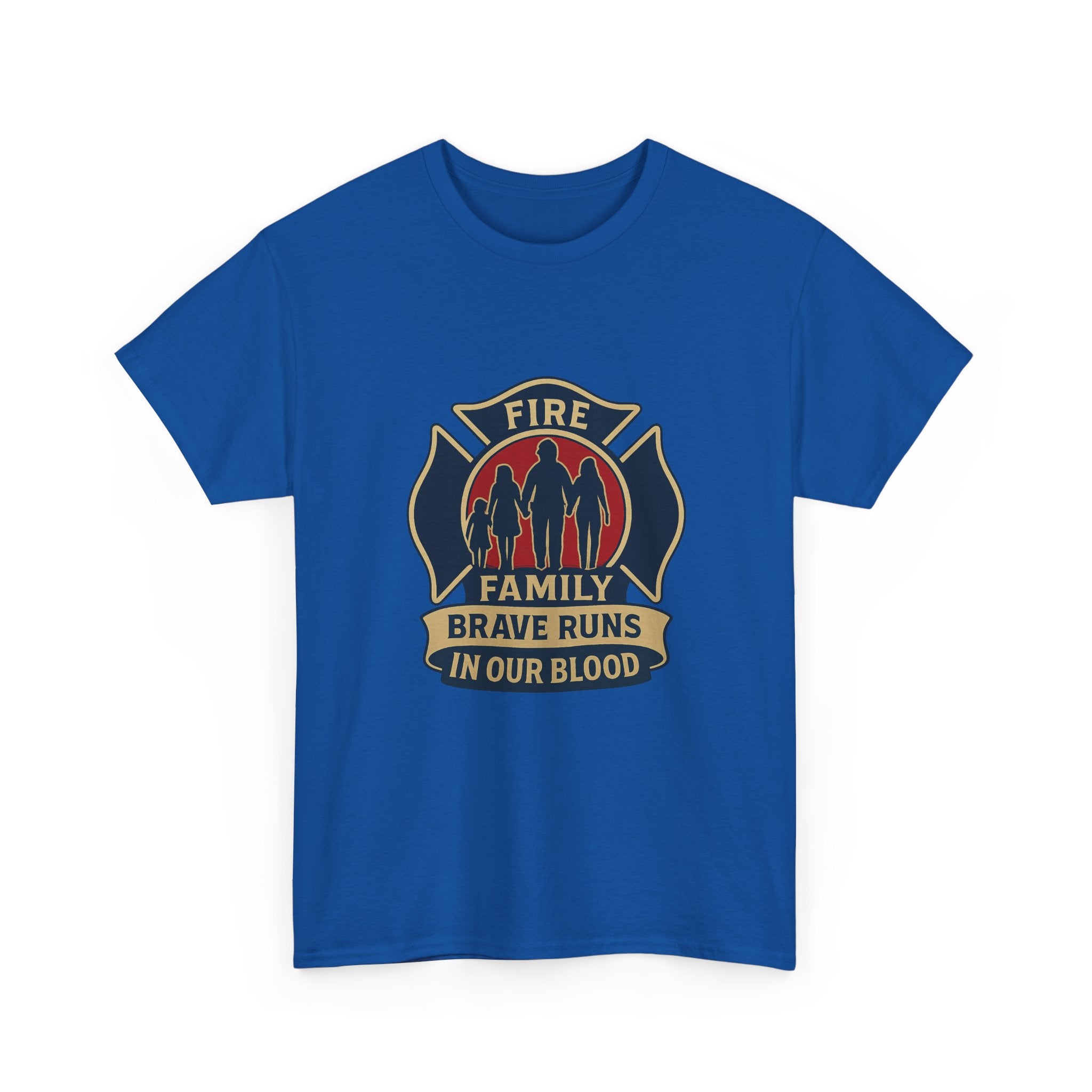Firefighter Family Brave Runs In Our Blood T-Shirt | Unique Gift | Graphic Tee