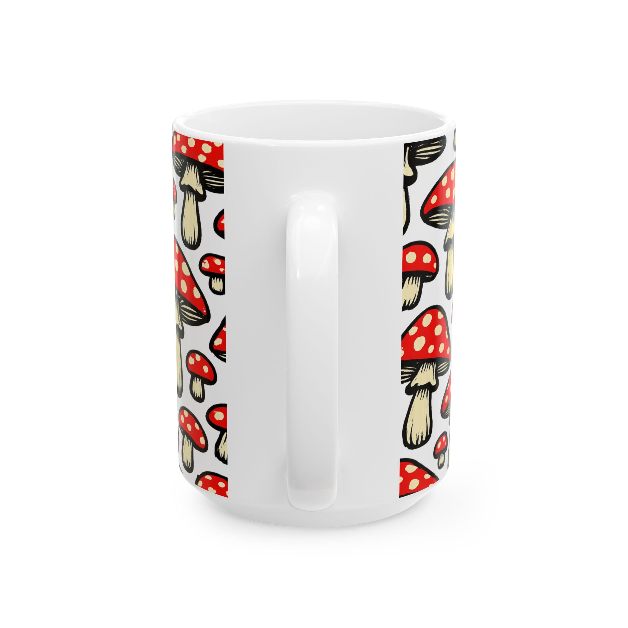 Bold Fairy Tale Mushrooms Pattern Coffee Mug | Mushrooms Lover Gift | Ceramic Mug