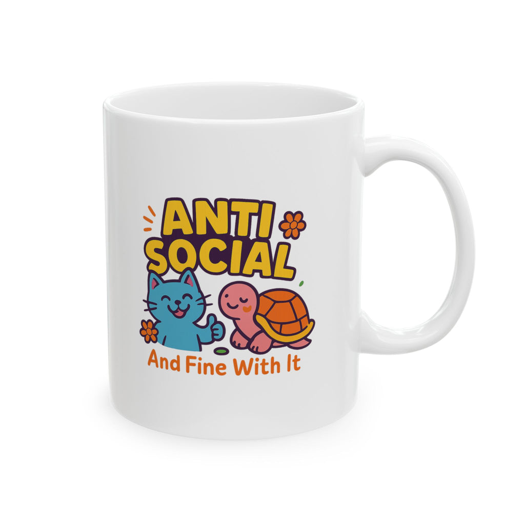 Anti Social Is My Default Setting Coffee Mug | Funny Introvert Gift | Ceramic Mug