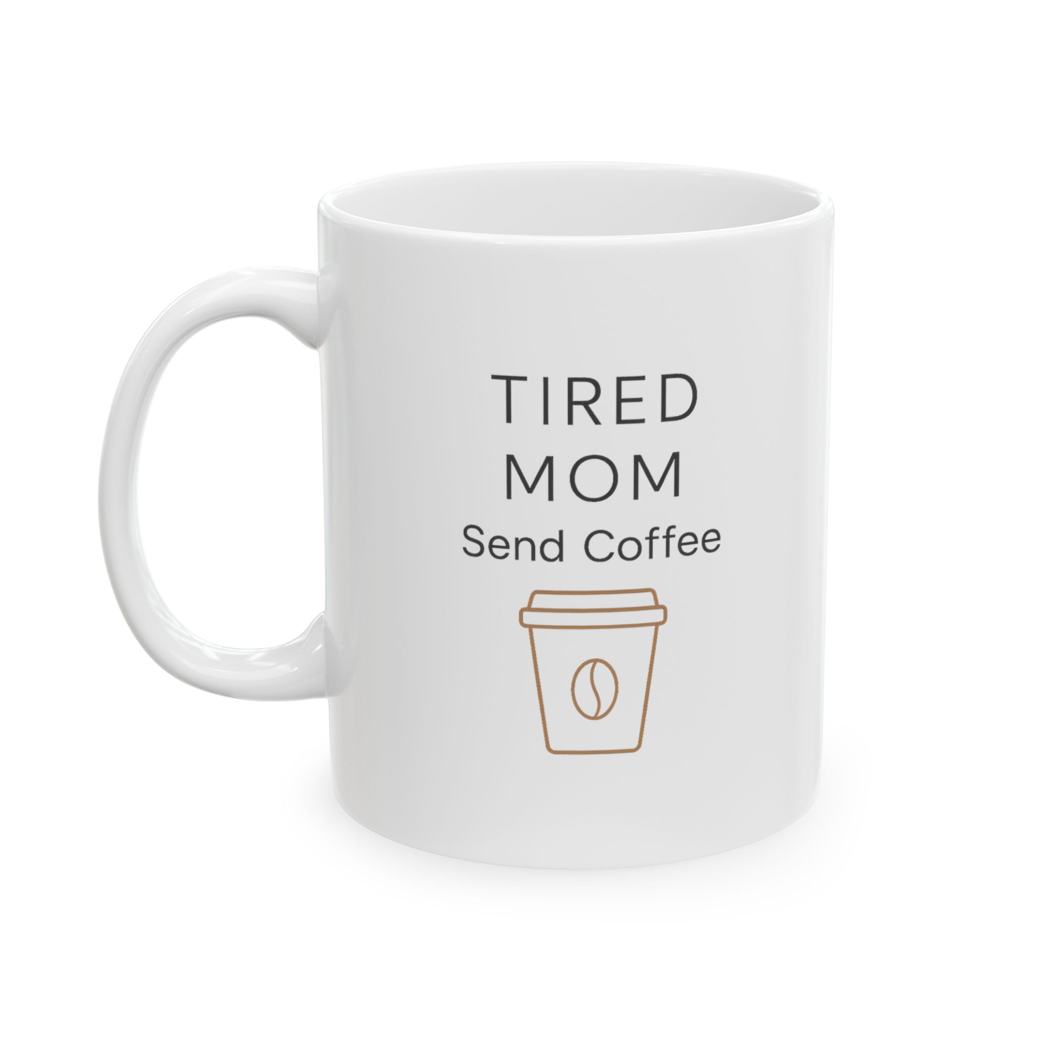 Exhausted Mom Running On Coffee And Love Coffee Mug | Funny Mom Gift | Ceramic Mug