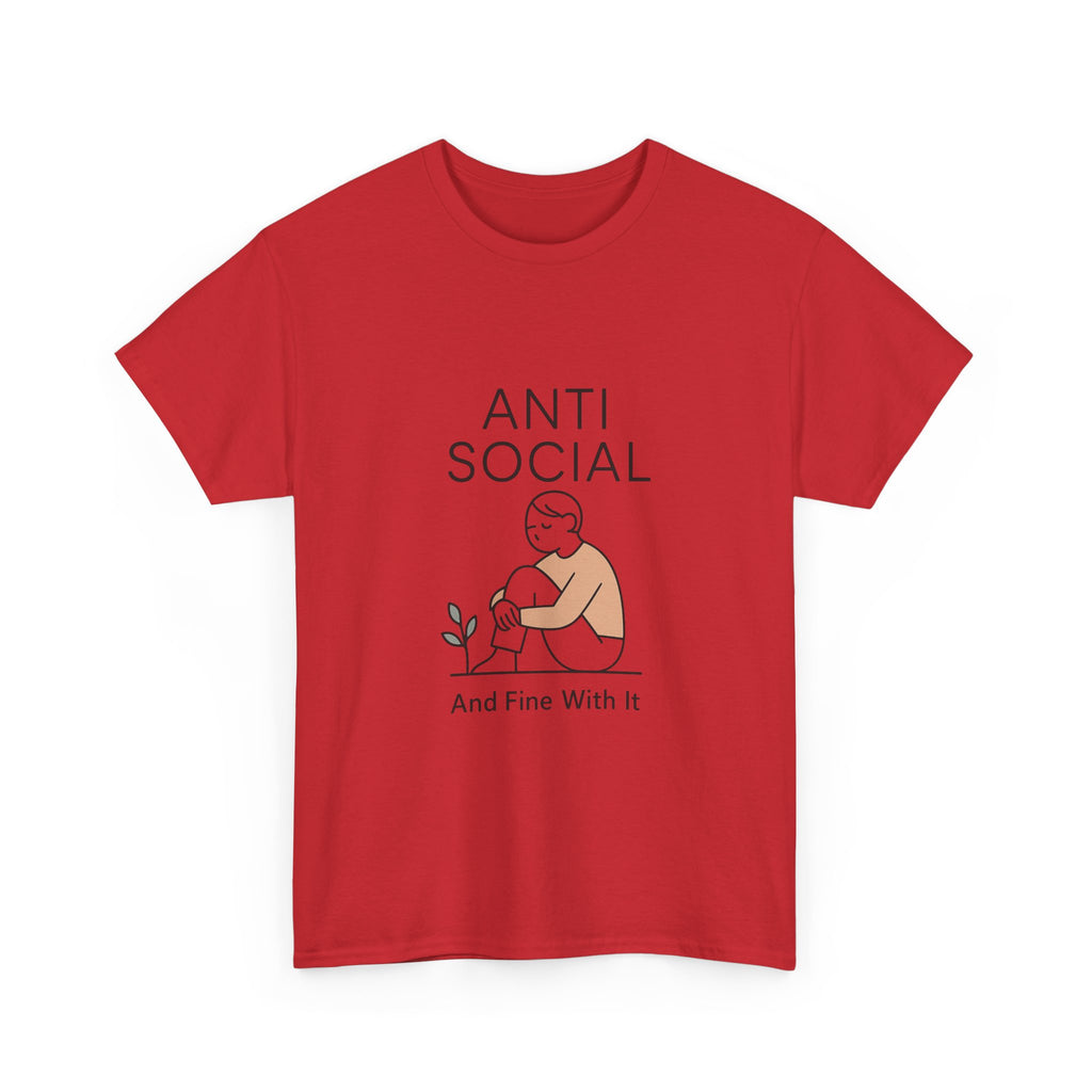 Anti Social Is My Default Setting T-Shirt | Funny Introvert Gift | Graphic Tee