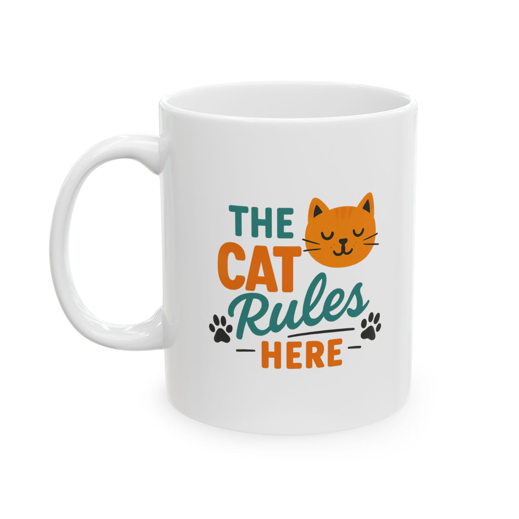 My Cat Runs This Household Coffee Mug | Funny Cat Lover Gift | Ceramic Mug