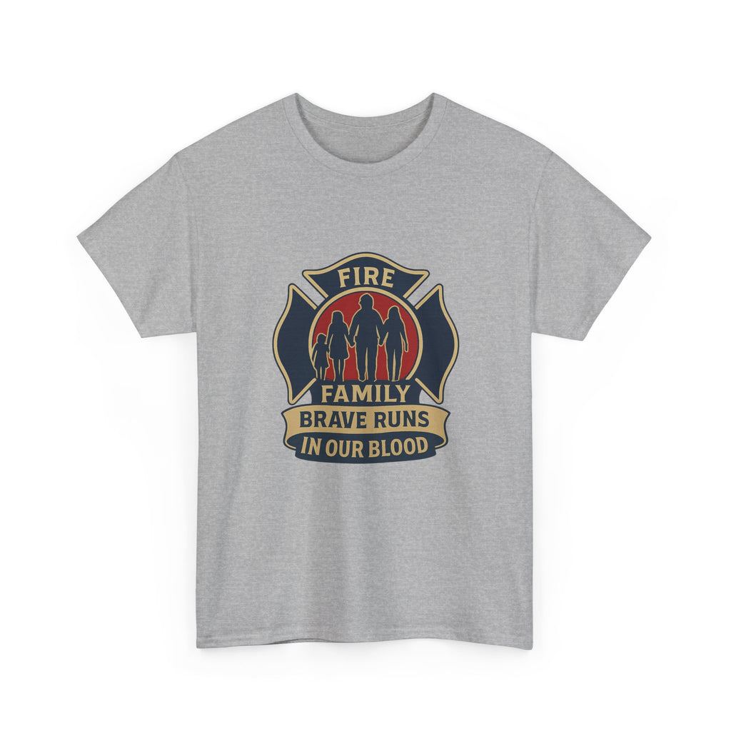 Firefighter Family Brave Runs In Our Blood T-Shirt | Unique Gift | Graphic Tee