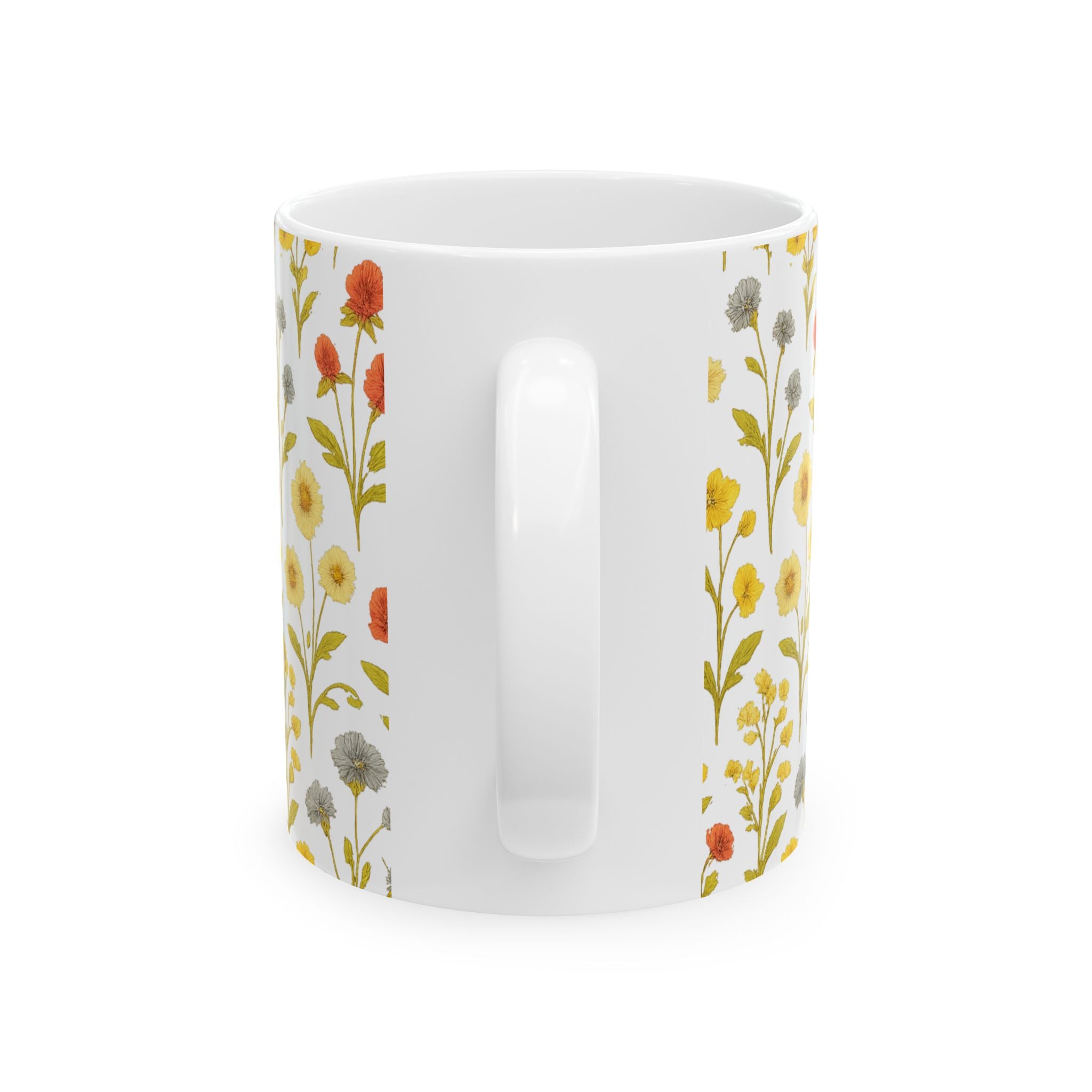 Vintage Wildflower Meadow Full Wrap Coffee Mug | Flowers Gift | Ceramic Mug