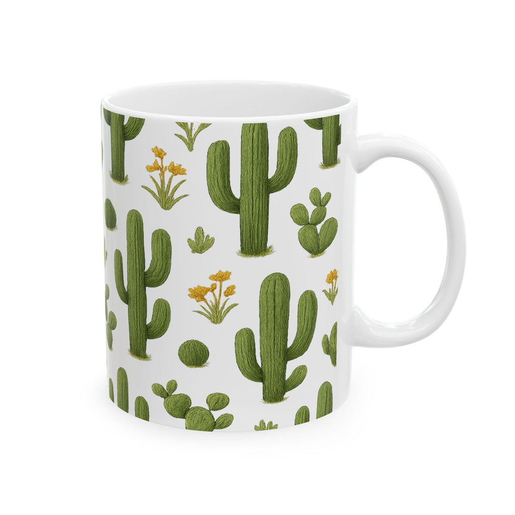 Botanical Saguaro Cactus Desert Pattern Coffee Mug | Cactus Lover Gift | Ceramic Mug