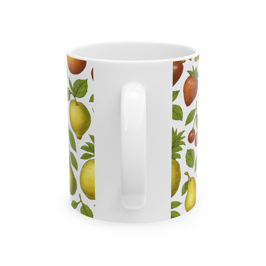 Botanical Mixed Fruit Full Wrap Coffee Mug | Fruit Gift | Ceramic Mug