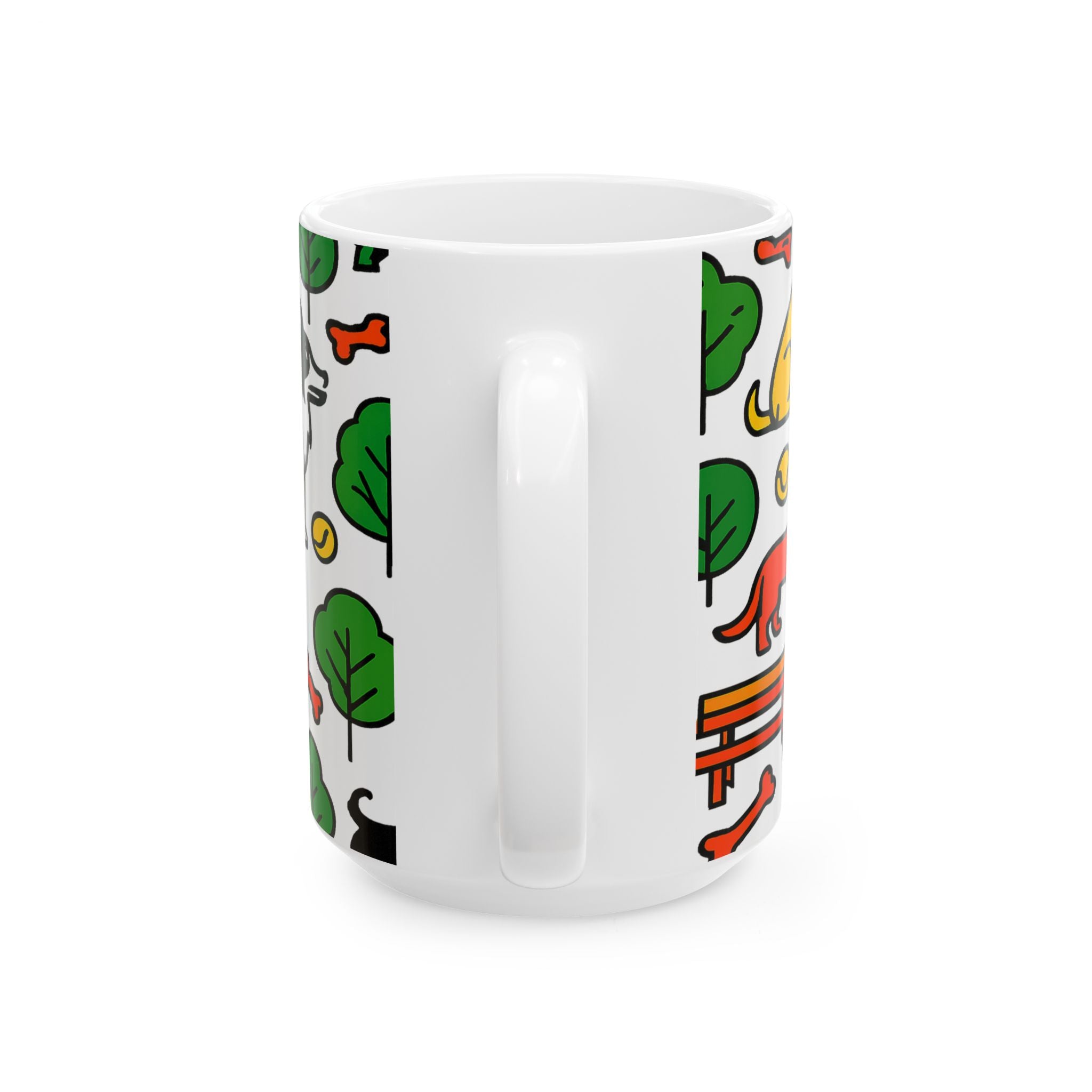 Bold Dogs At Park Full Wrap Coffee Mug | Dogs Gift | Ceramic Mug