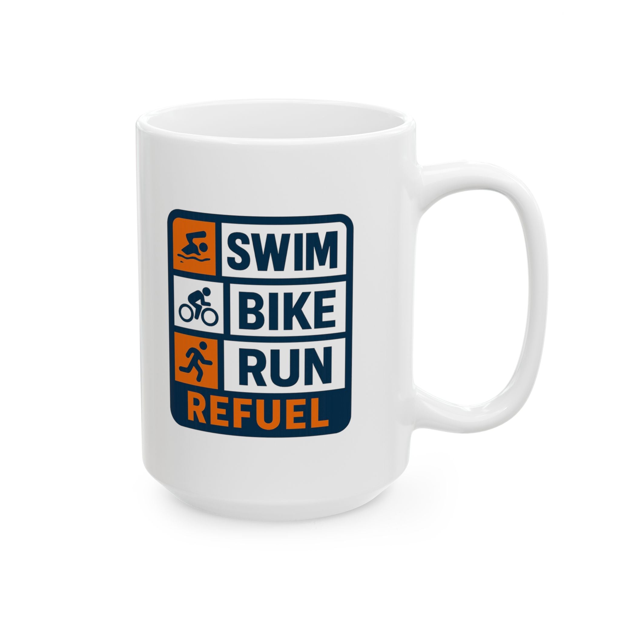 Triathlete Swim Bike Run Refuel Ceramic Mug