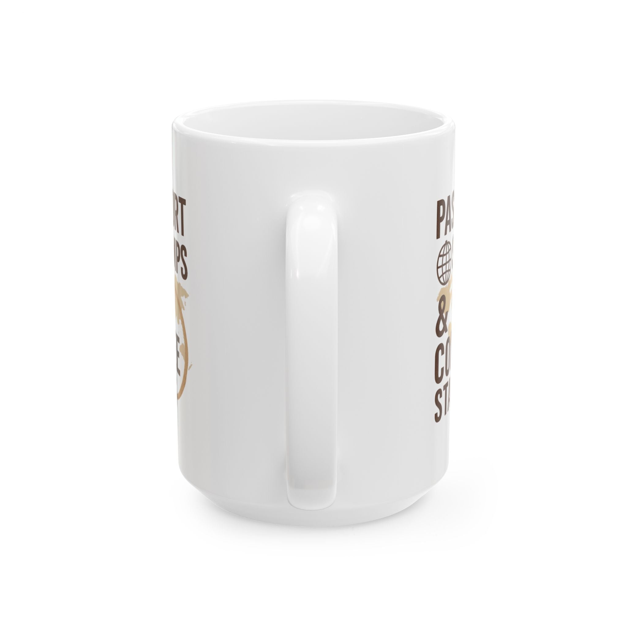 Travel Addict Passport Stamps And Coffee Stains Coffee Mug | Coffee Lover Gift | Ceramic Mug