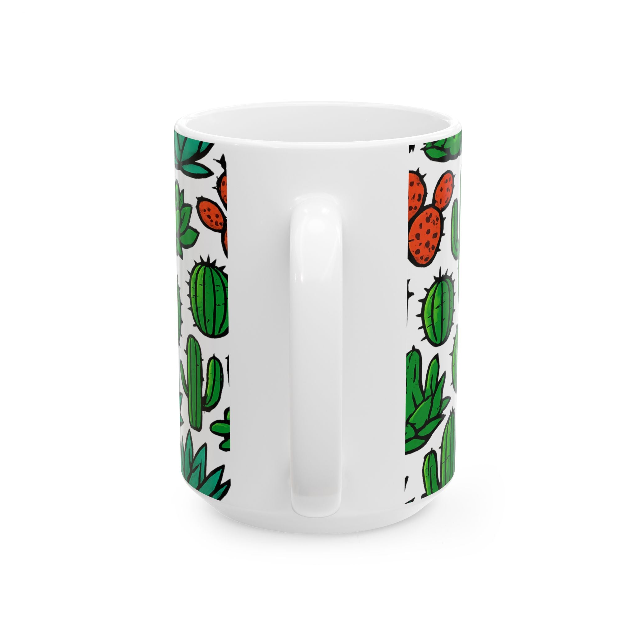 Bold Desert Garden Succulents Full Wrap Coffee Mug | Cactus Gift | Ceramic Mug