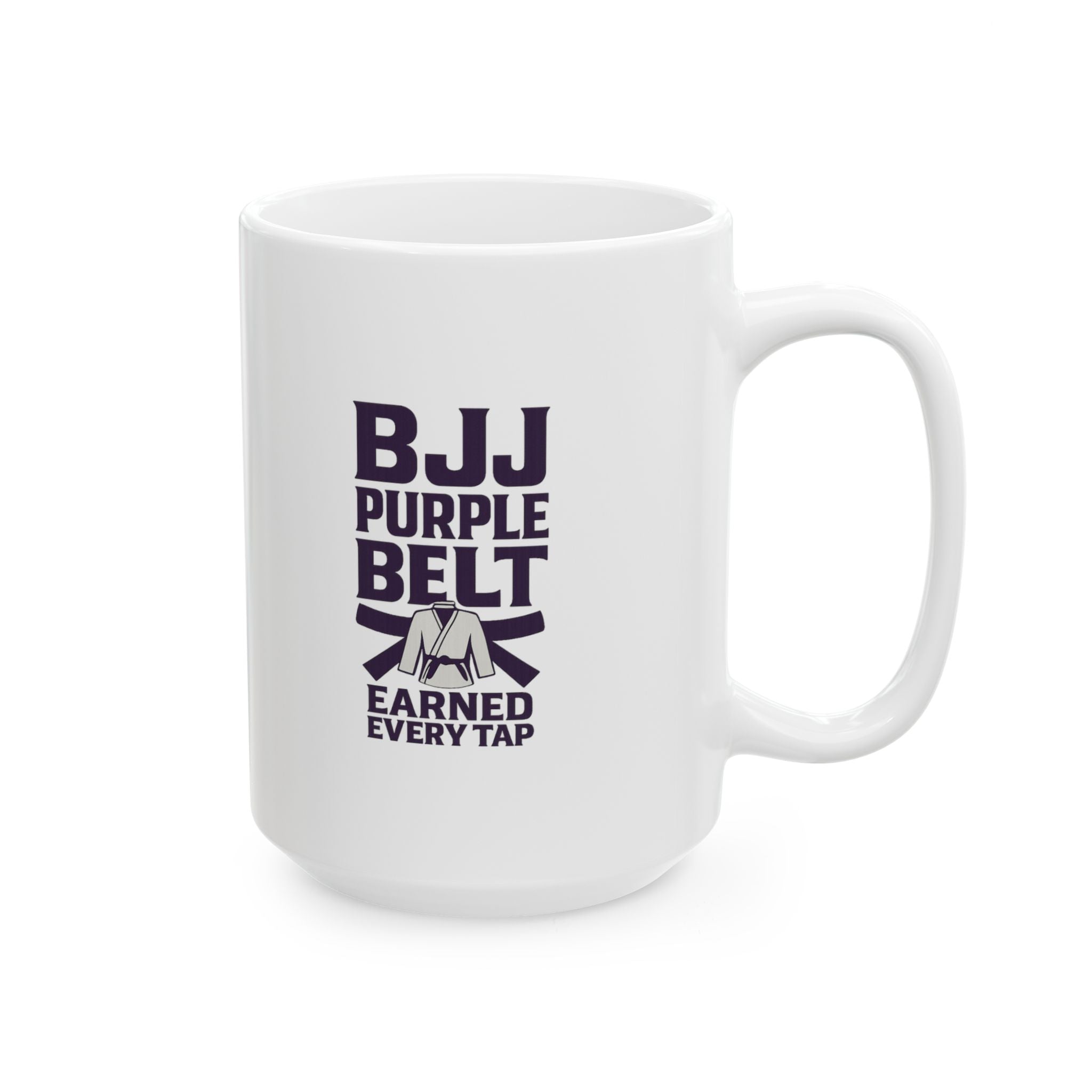 Brazilian Jiu Jitsu Purple Belt Earned Every Tap Coffee Mug | Unique Gift | Ceramic Mug