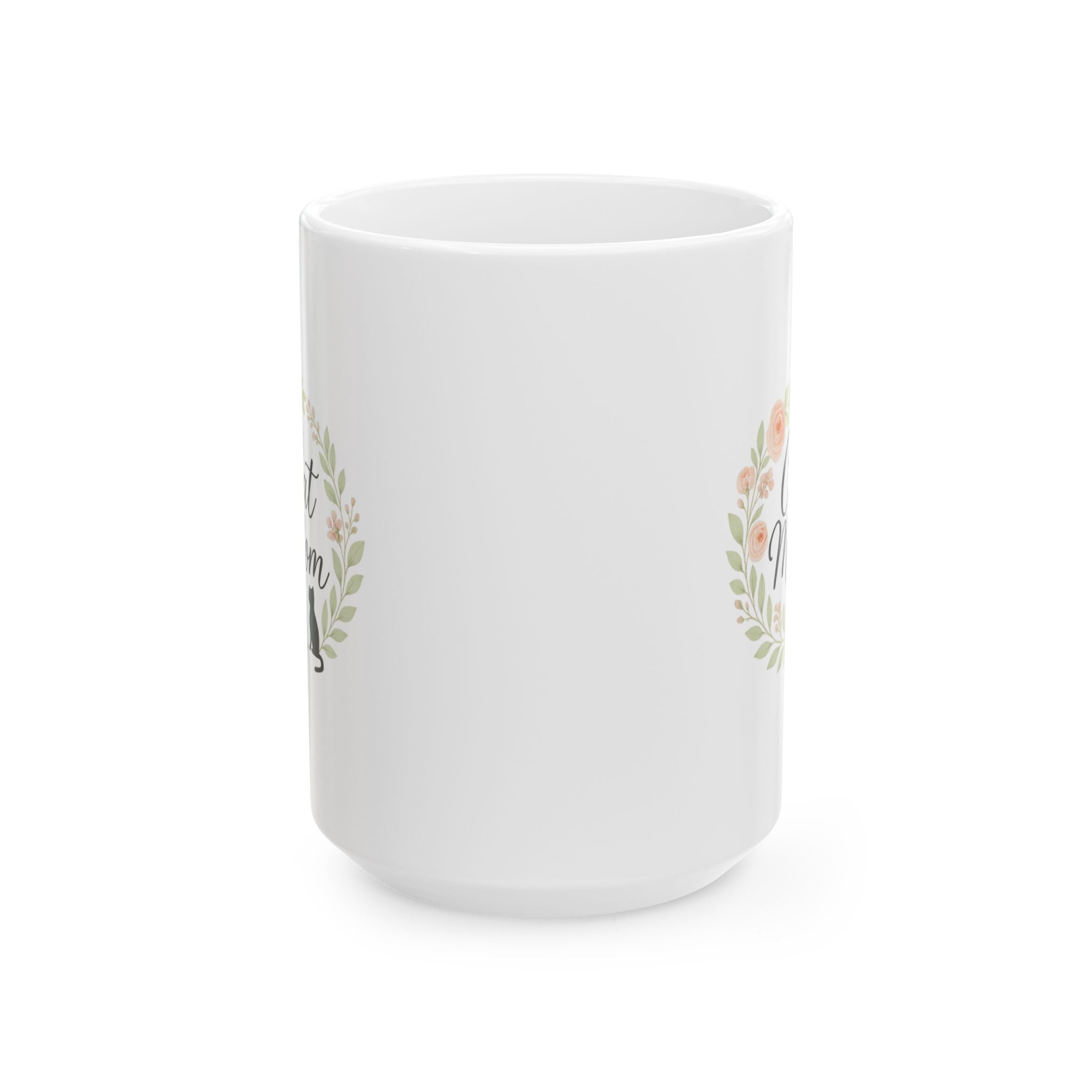 Cat Mom Floral Paw Coffee Mug | Cat Lover Gift | Ceramic Mug