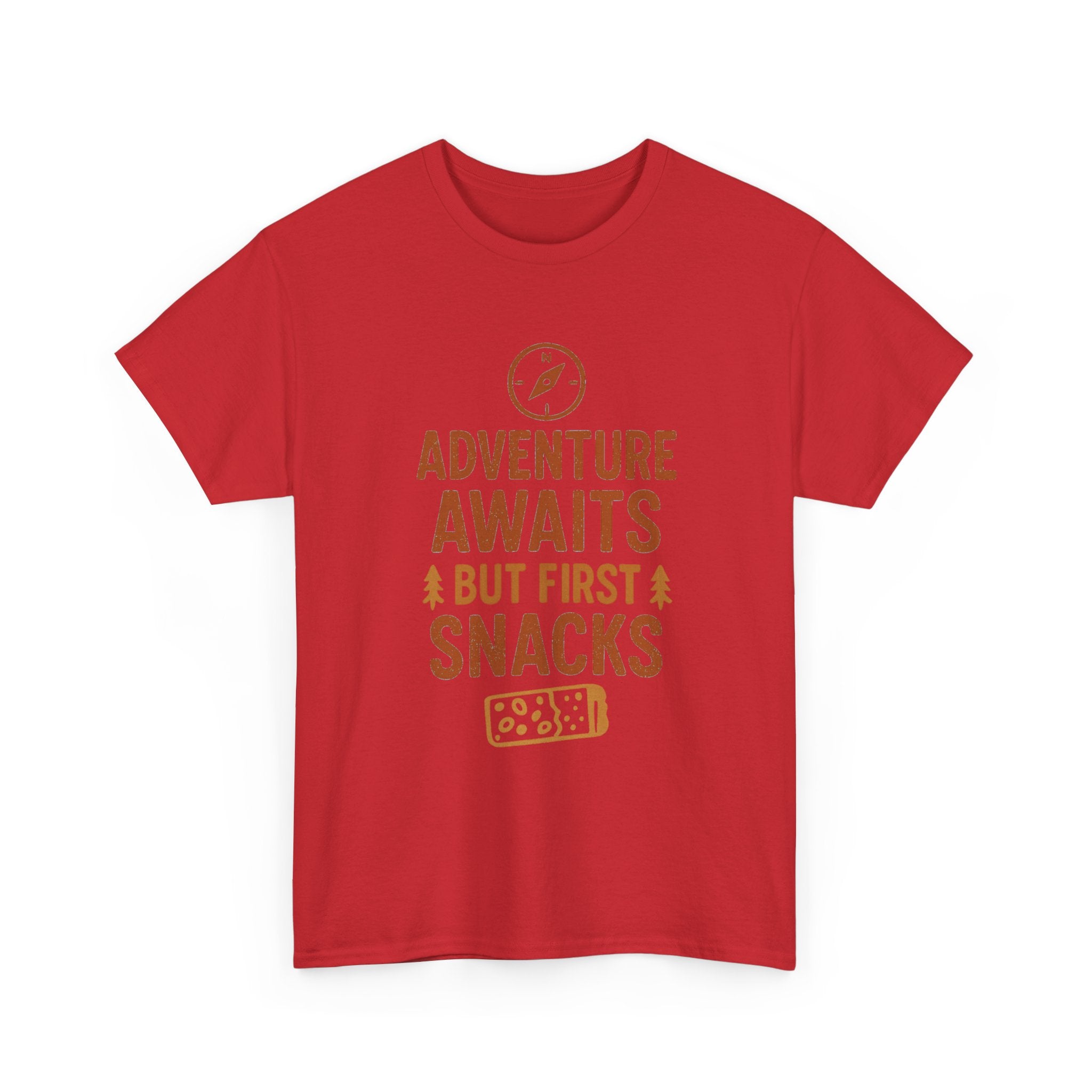 Adventure Awaits But First Snacks T-Shirt | Unique Gift | Graphic Tee