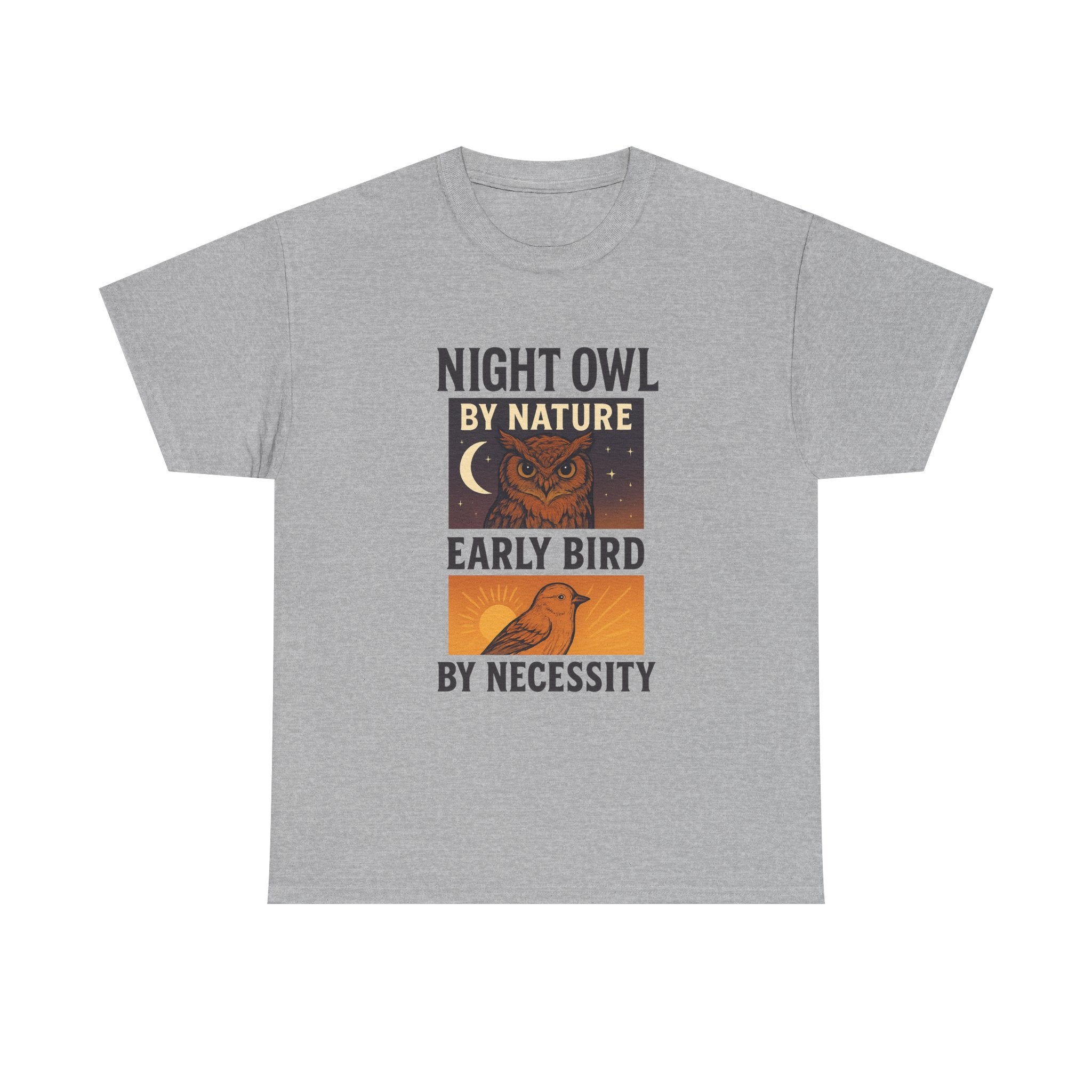 Night Owl by Nature Early Bird by Necessity T-Shirt | Bird Lover Gift | Graphic Tee