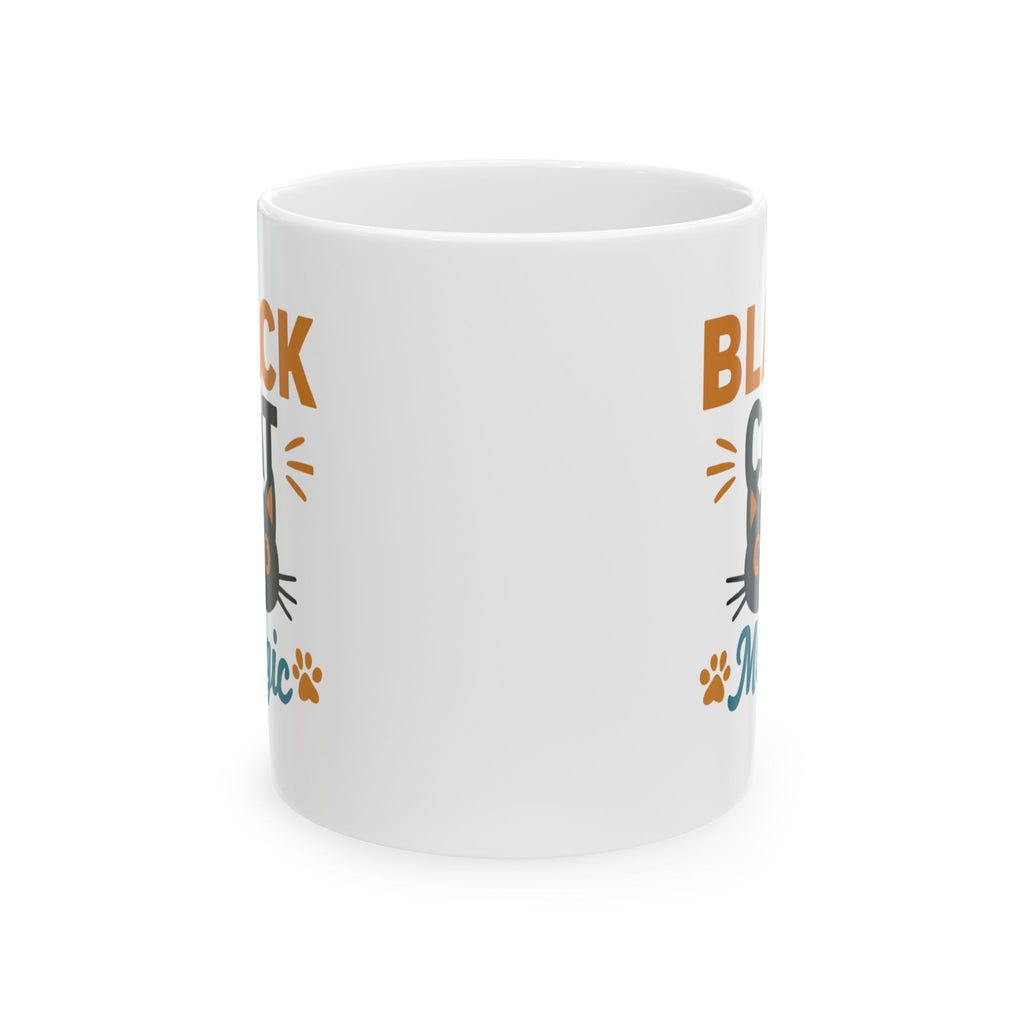 Black Cat Familiar Vibes Coffee Mug | Cat Witch Humor Gift | Ceramic Mug