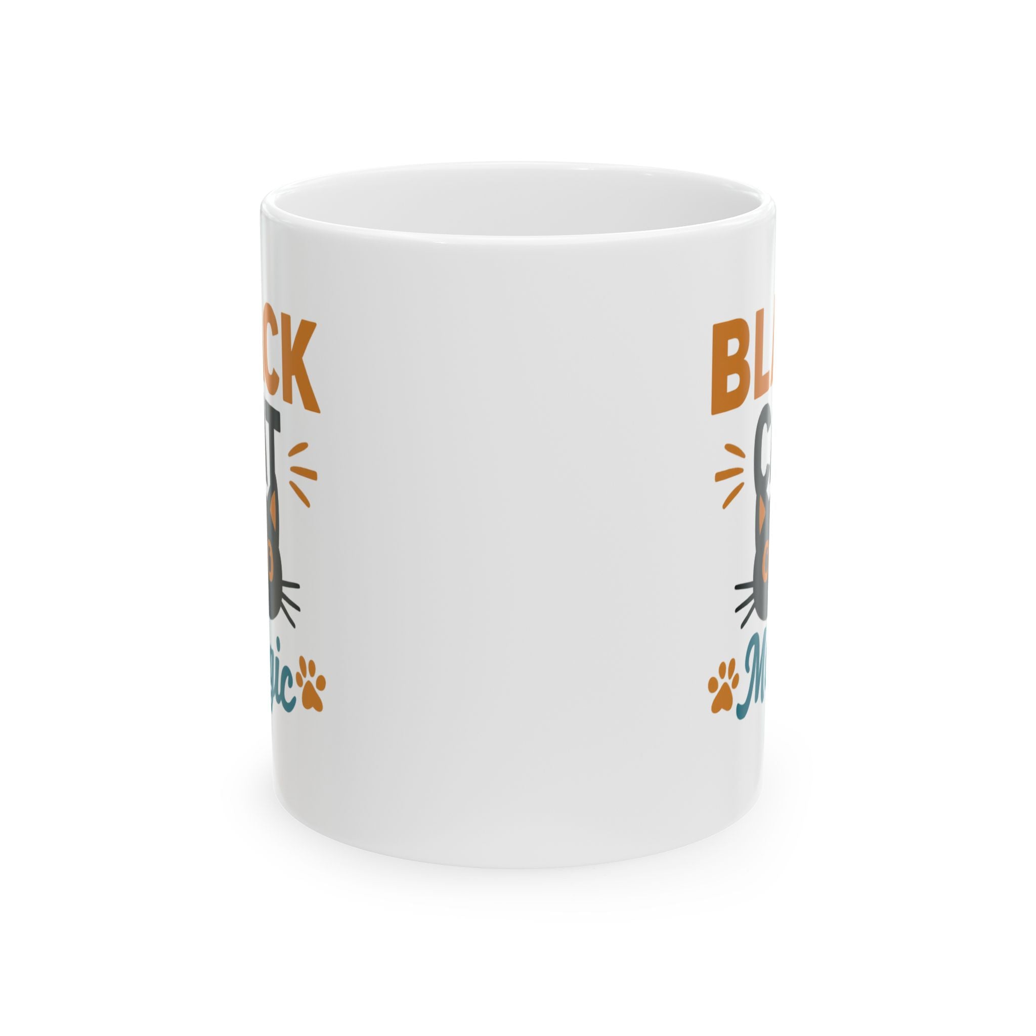 Black Cat Familiar Vibes Coffee Mug | Cat Witch Humor Gift | Ceramic Mug