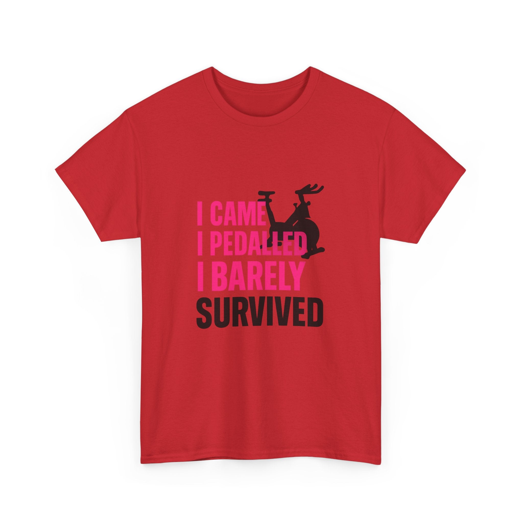 Spin Class Survivor I Came I Pedaled I Barely Survived T-Shirt | Unique Gift | Graphic Tee