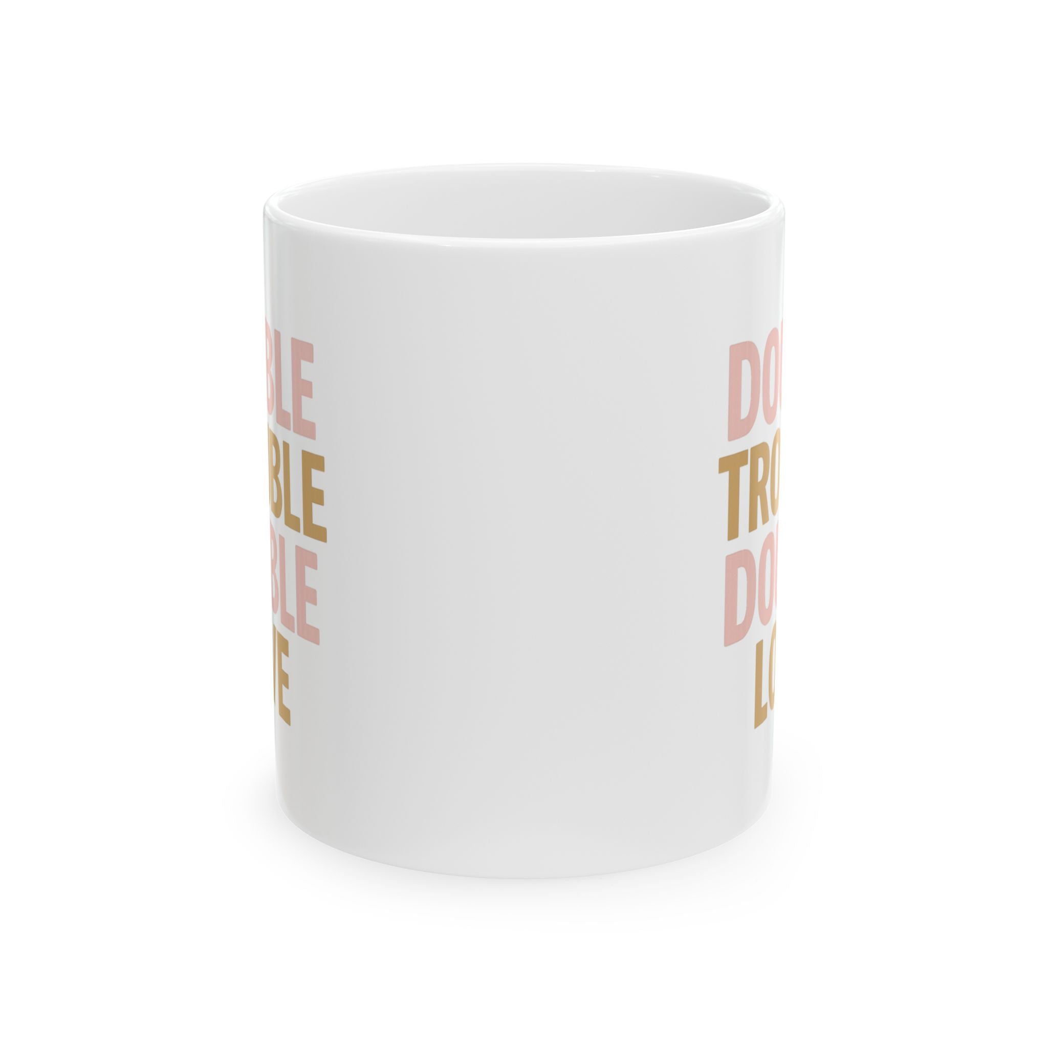 Twin Mom Double Trouble Double Love Coffee Mug | Gift for Mom | Ceramic Mug
