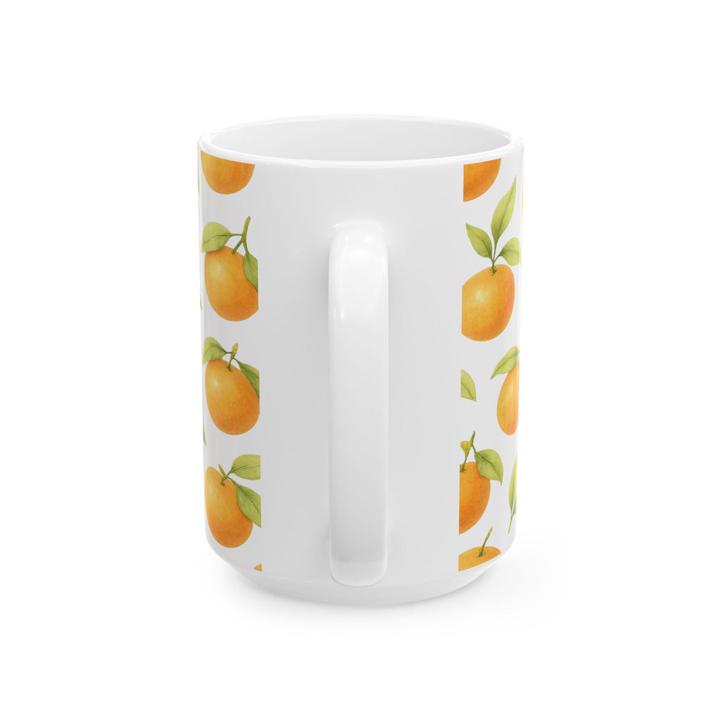 Watercolor Oranges Pattern Coffee Mug | Fruit Lover Gift | Ceramic Mug
