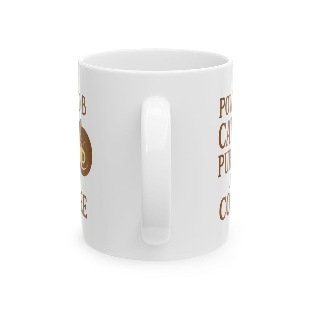 Powered By Cat Purrs And Coffee Coffee Mug | Cat Lover Gift | Ceramic Mug