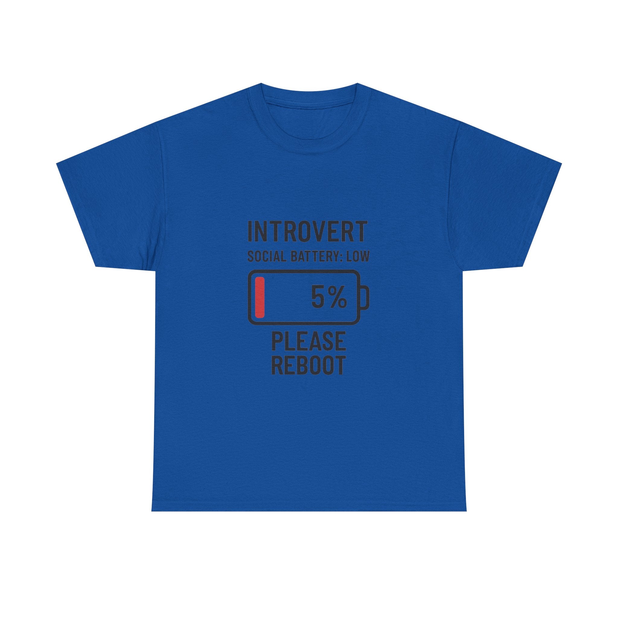Introvert Social Battery Low Please Reboot T-Shirt | Unique Gift | Graphic Tee