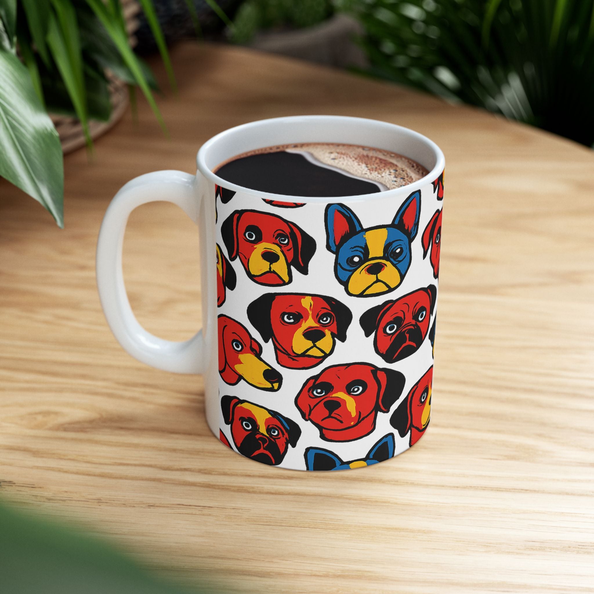 Bold Dog Faces Full Wrap Coffee Mug | Dogs Gift | Ceramic Mug