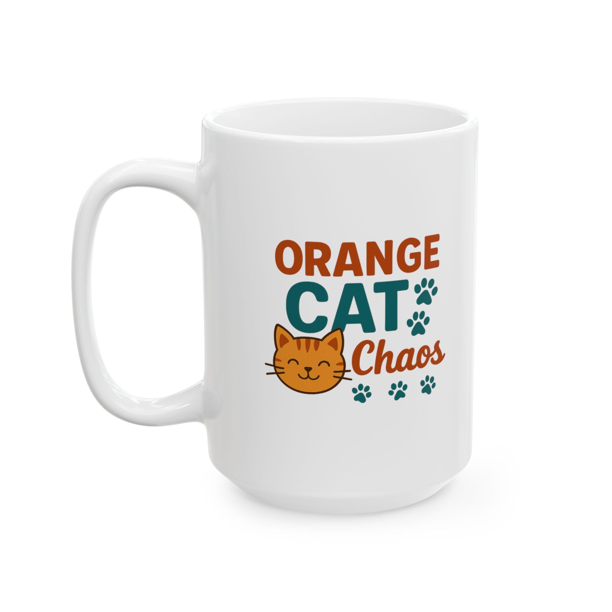 Orange Cat Energy All Day Coffee Mug | Funny Cat Lover Gift | Ceramic Mug