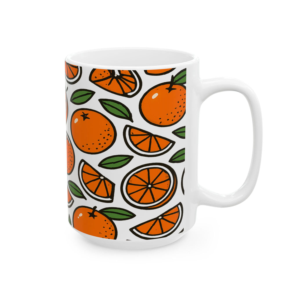 Bold Oranges Pattern Coffee Mug | Fruit Lover Gift | Ceramic Mug