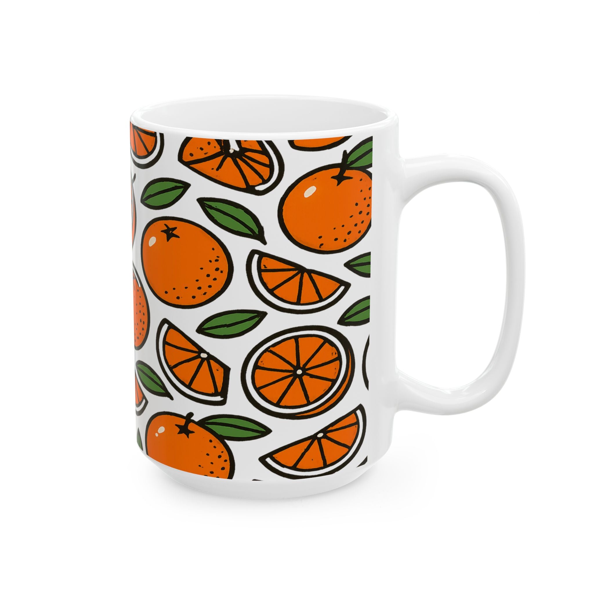 Bold Oranges Pattern Coffee Mug | Fruit Lover Gift | Ceramic Mug