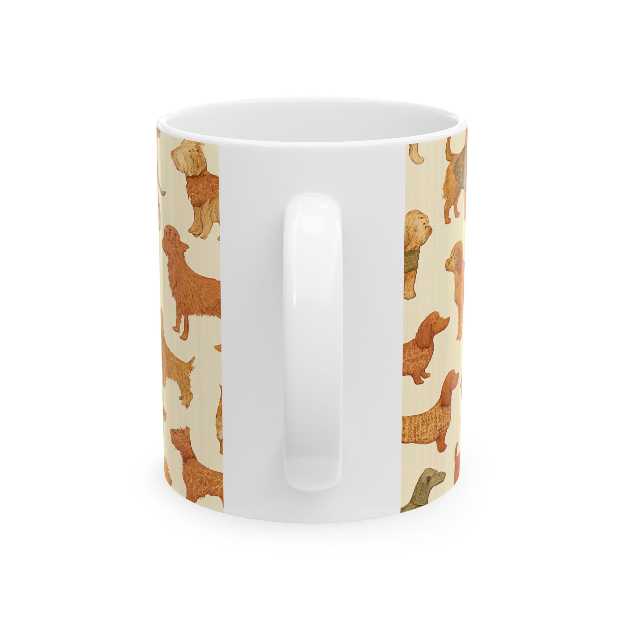 Vintage Dogs In Sweaters Full Wrap Coffee Mug | Dogs Gift | Ceramic Mug