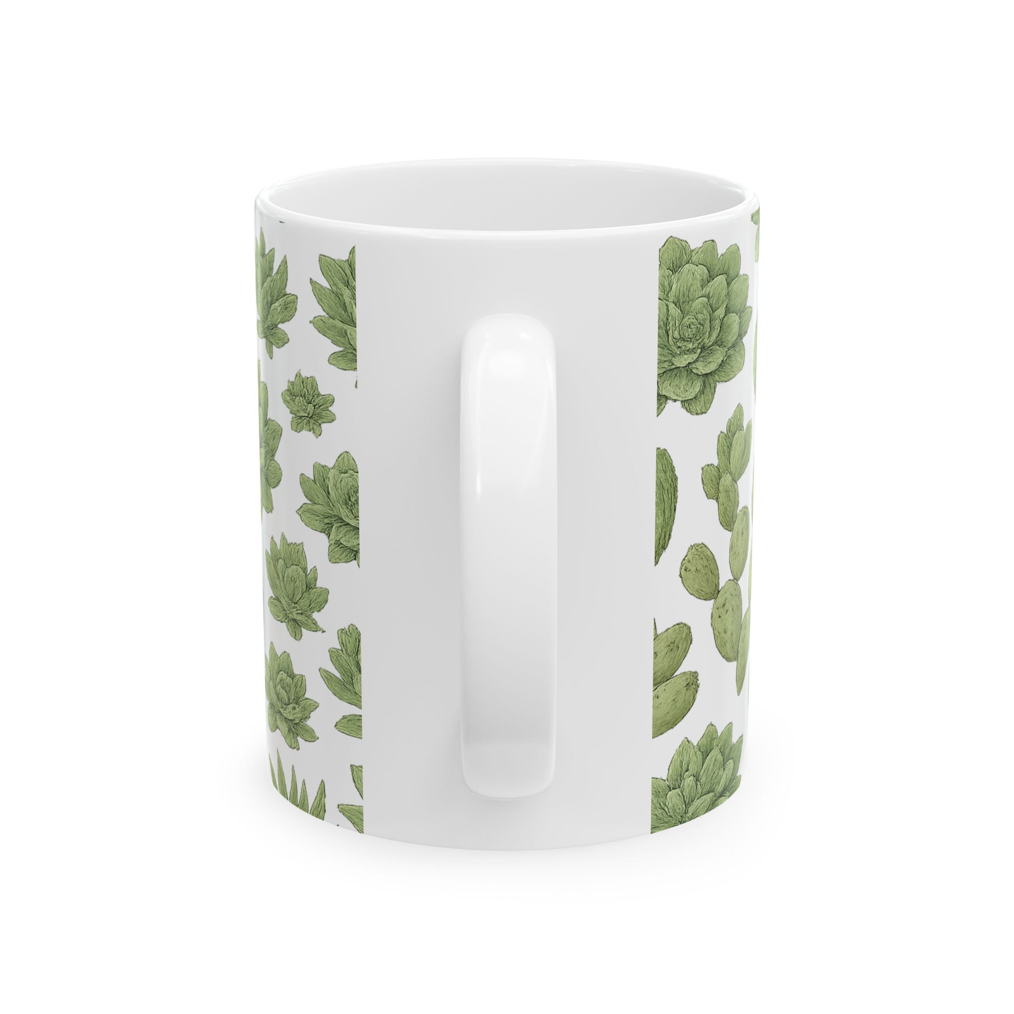 Botanical Desert Garden Succulents Pattern Coffee Mug | Cactus Lover Gift | Ceramic Mug