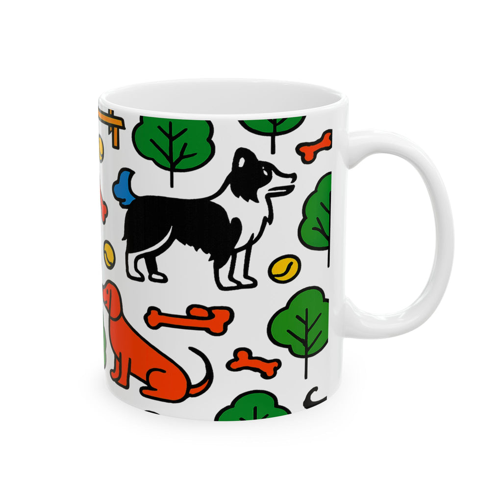 Bold Dogs At Park Full Wrap Coffee Mug | Dogs Gift | Ceramic Mug