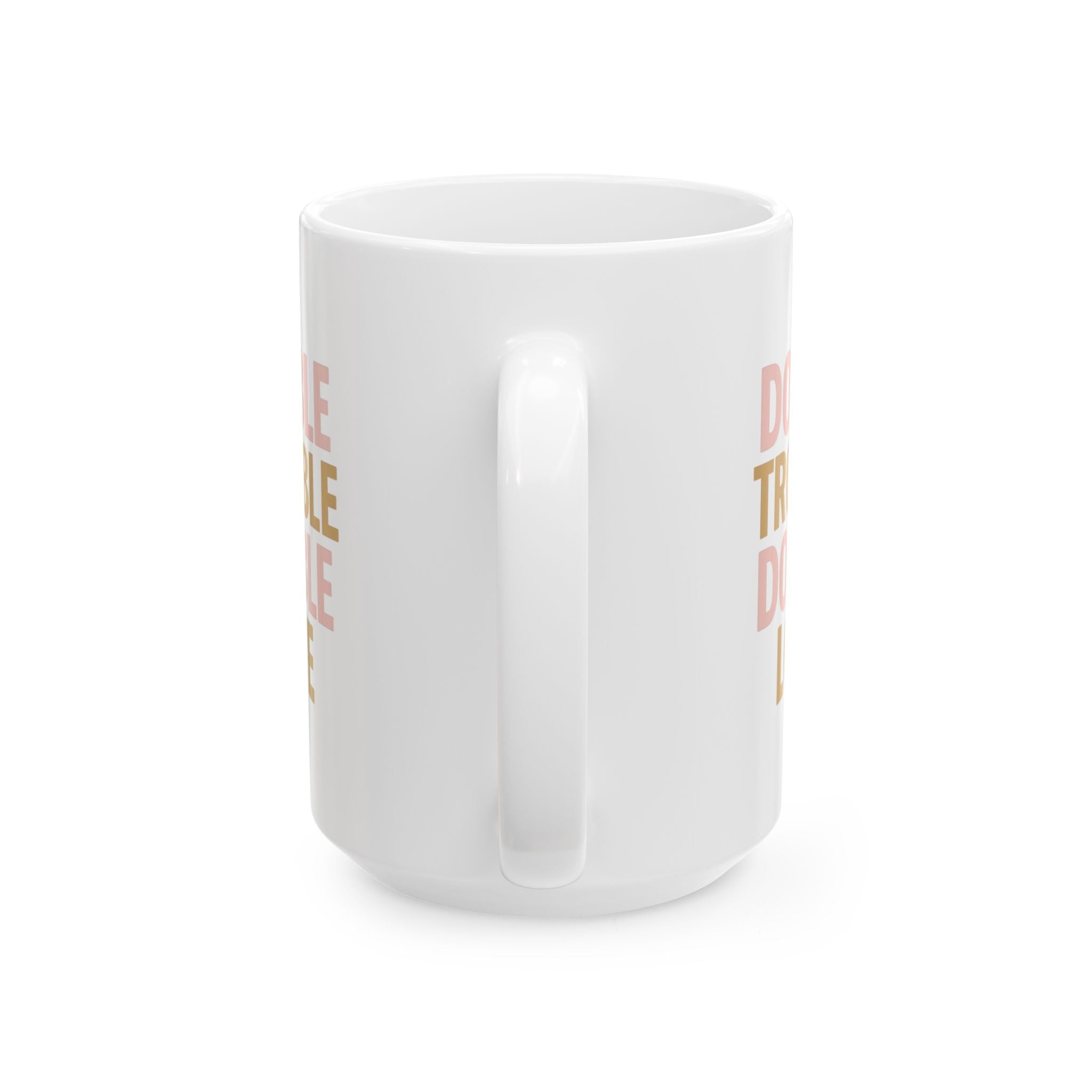 Twin Mom Double Trouble Double Love Coffee Mug | Gift for Mom | Ceramic Mug