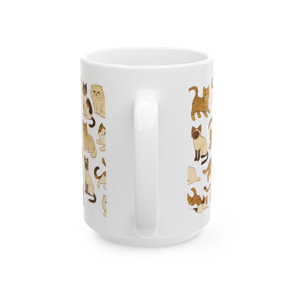 Cat Breeds Collection Pattern Coffee Mug | Cat Lover Gift | Ceramic Mug