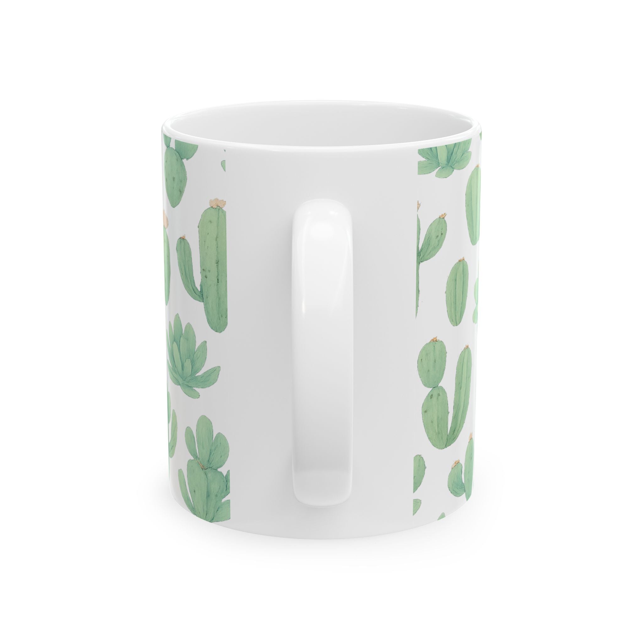 Watercolor Desert Garden Succulents Full Wrap Coffee Mug | Cactus Gift | Ceramic Mug