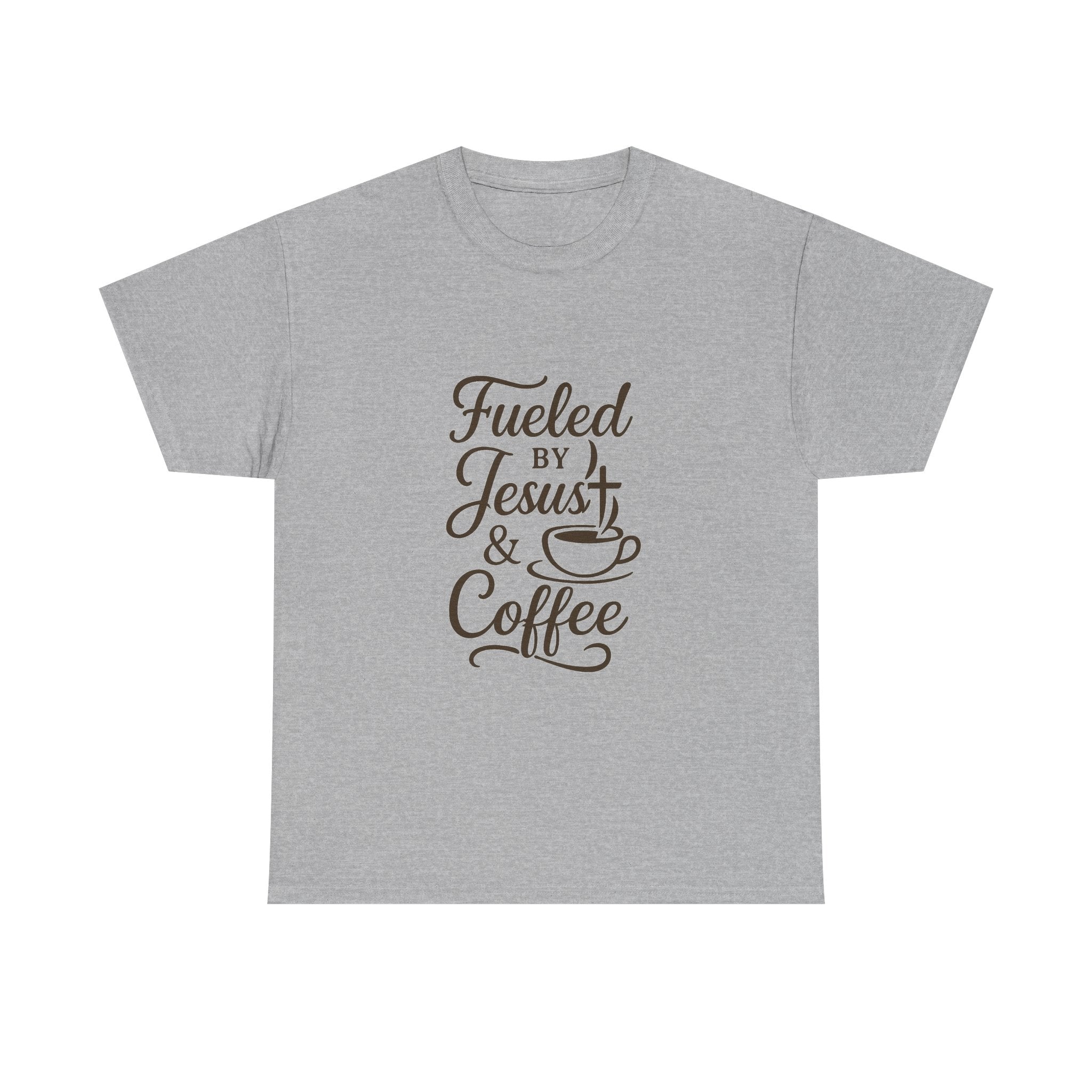 Fueled By Jesus And Coffee Faith T-Shirt | Coffee Lover Gift | Graphic Tee