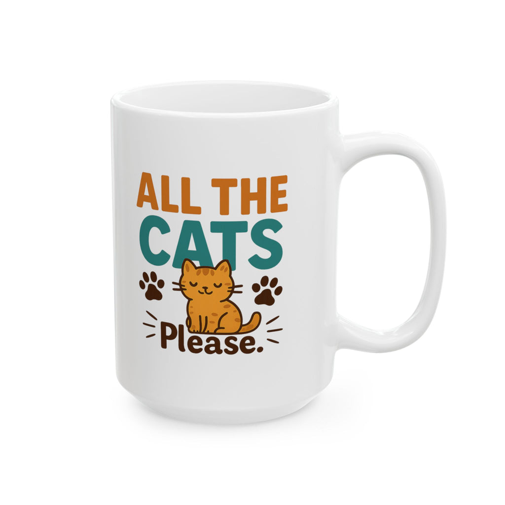 All My Kids Have Four Paws Coffee Mug | Funny Cat Mom Humor | Ceramic Mug